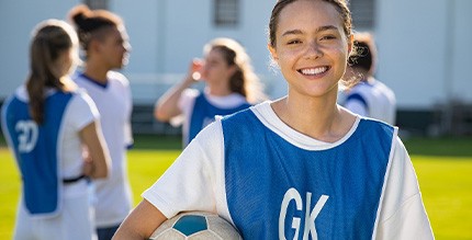 A teen at soccer practice