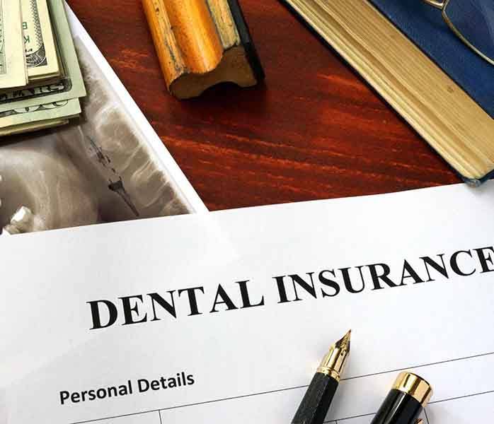 Dental insurance form on a desk