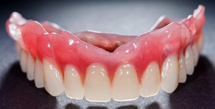 Close-up of full dentures in Millersville, MD
