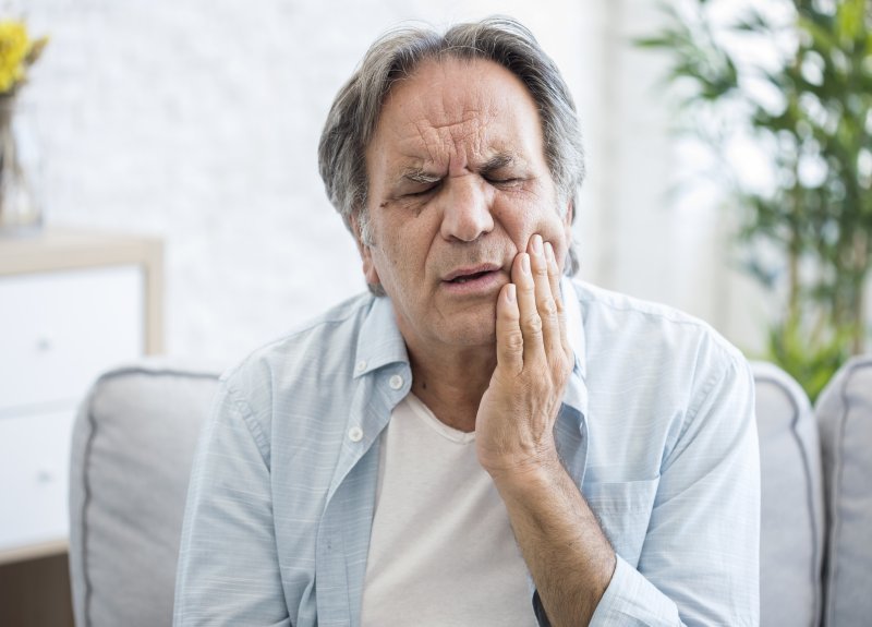 Man with tooth pain